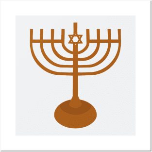 Jewish Holiday of Hanukkah Menorah Chanukiah Posters and Art